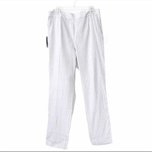 Aritzia Conan Babaton Pant White w/ black pin stripe